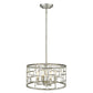 HomeRoots Amoret 4-Light Convertible Pendant in Antique Silver Finish