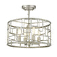 HomeRoots Amoret 4-Light Convertible Pendant in Antique Silver Finish