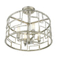 HomeRoots Amoret 4-Light Convertible Pendant in Antique Silver Finish