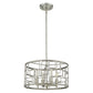 HomeRoots Amoret 4-Light Convertible Pendant in Antique Silver Finish