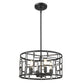 HomeRoots Amoret 4-Light Convertible Pendant in Matte Black Finish