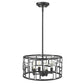 HomeRoots Amoret 4-Light Convertible Pendant in Matte Black Finish