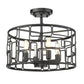 HomeRoots Amoret 4-Light Convertible Pendant in Matte Black Finish