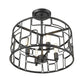 HomeRoots Amoret 4-Light Convertible Pendant in Matte Black Finish