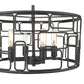 HomeRoots Amoret 4-Light Convertible Pendant in Matte Black Finish