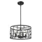 HomeRoots Amoret 4-Light Convertible Pendant in Matte Black Finish