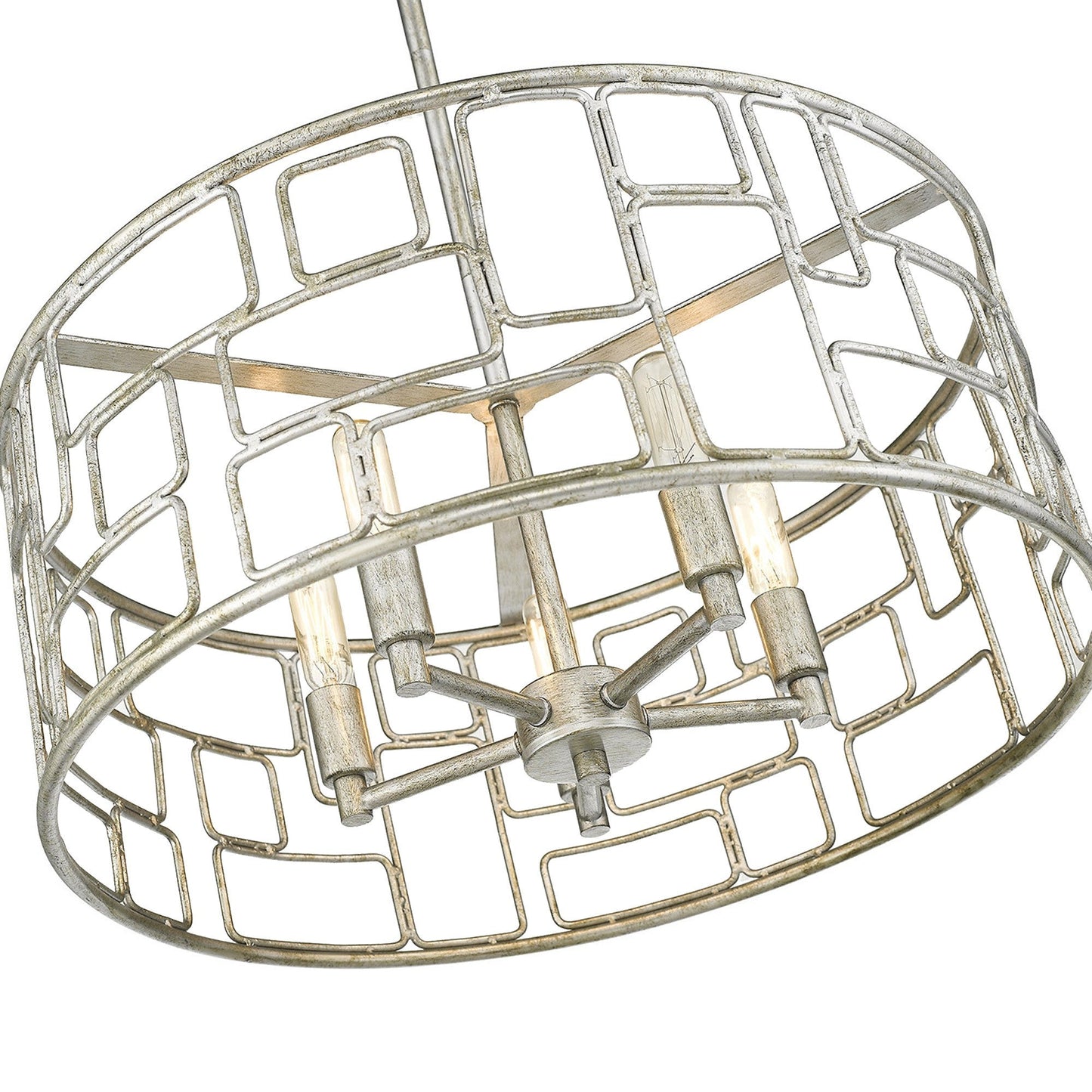 HomeRoots Amoret 5-Light Convertible Pendant in Antique Silver Finish