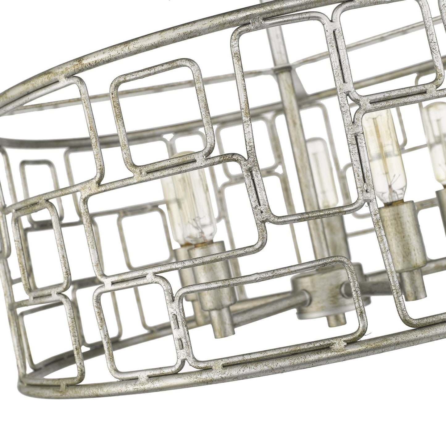 HomeRoots Amoret 5-Light Convertible Pendant in Antique Silver Finish