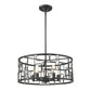 HomeRoots Amoret 5-Lightv Convertible Pendant in Matte Black Finish