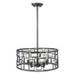 HomeRoots Amoret 5-Lightv Convertible Pendant in Matte Black Finish