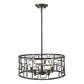 HomeRoots Amoret 5-Lightv Convertible Pendant in Matte Black Finish