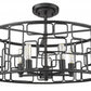 HomeRoots Amoret 5-Lightv Convertible Pendant in Matte Black Finish