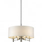 HomeRoots Andrea 5-Light Polished Nickel Drum Pendant With Ivory Hardback Shade