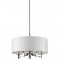 HomeRoots Andrea 5-Light Polished Nickel Drum Pendant With Ivory Hardback Shade