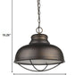 HomeRoots Ansen 1-Light Pendant With Gloss White Interior Shade in Oil-Rubbed Bronze Finish