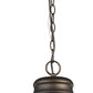 HomeRoots Ansen 1-Light Pendant With Gloss White Interior Shade in Oil-Rubbed Bronze Finish