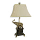HomeRoots Antique Elephant Table Lamp in Bronze Finish