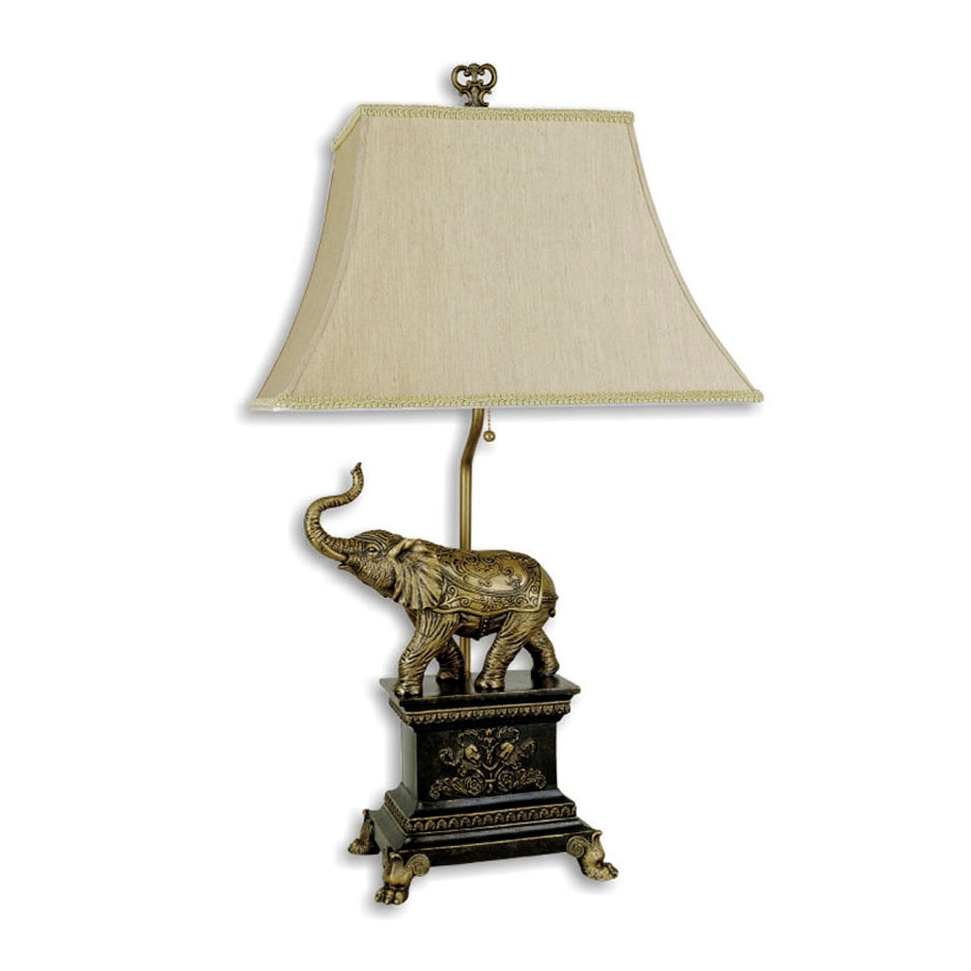 HomeRoots Antique Elephant Table Lamp in Bronze Finish