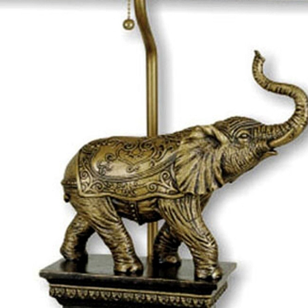 HomeRoots Antique Elephant Table Lamp in Bronze Finish