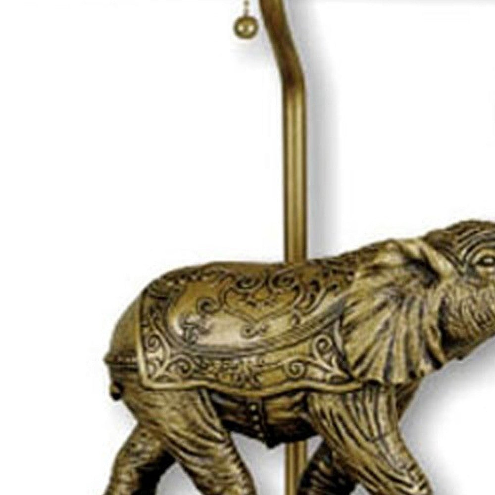 HomeRoots Antique Elephant Table Lamp in Bronze Finish