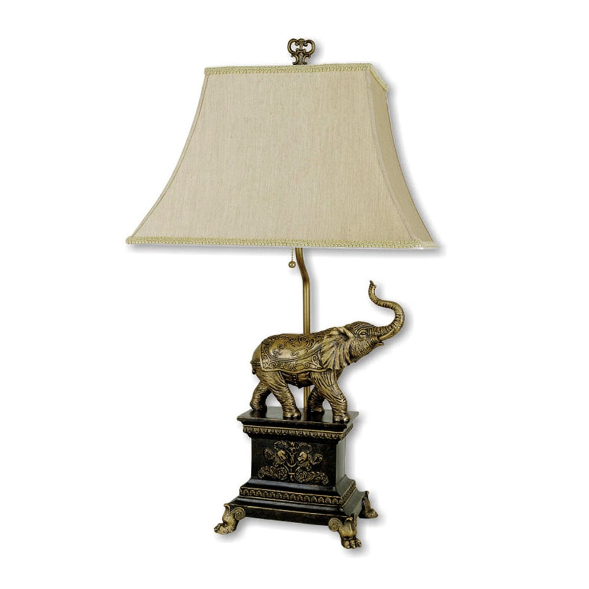 HomeRoots Antique Elephant Table Lamp in Bronze Finish