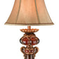 HomeRoots Antique Inspired Table Lamp With Linen Shade in Brown Finish