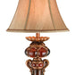 HomeRoots Antique Inspired Table Lamp With Linen Shade in Brown Finish