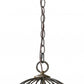 HomeRoots Aria 3-Light Oil-Rubbed Bronze Globe Pendant With Mother Of Pearl Accents