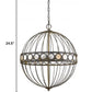 HomeRoots Aria 6-Light Globe Pendant in Oil-Rubbed Bronze Finish With Mother Of Pearl Accents
