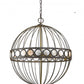 HomeRoots Aria 6-Light Globe Pendant in Oil-Rubbed Bronze Finish With Mother Of Pearl Accents