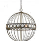 HomeRoots Aria 6-Light Globe Pendant in Oil-Rubbed Bronze Finish With Mother Of Pearl Accents