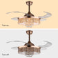 HomeRoots Art Deco Glam Chandelier And Retractable Fan in Gold Finish