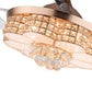 HomeRoots Art Deco Glam Chandelier And Retractable Fan in Gold Finish
