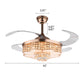 HomeRoots Art Deco Glam Chandelier And Retractable Fan in Gold Finish
