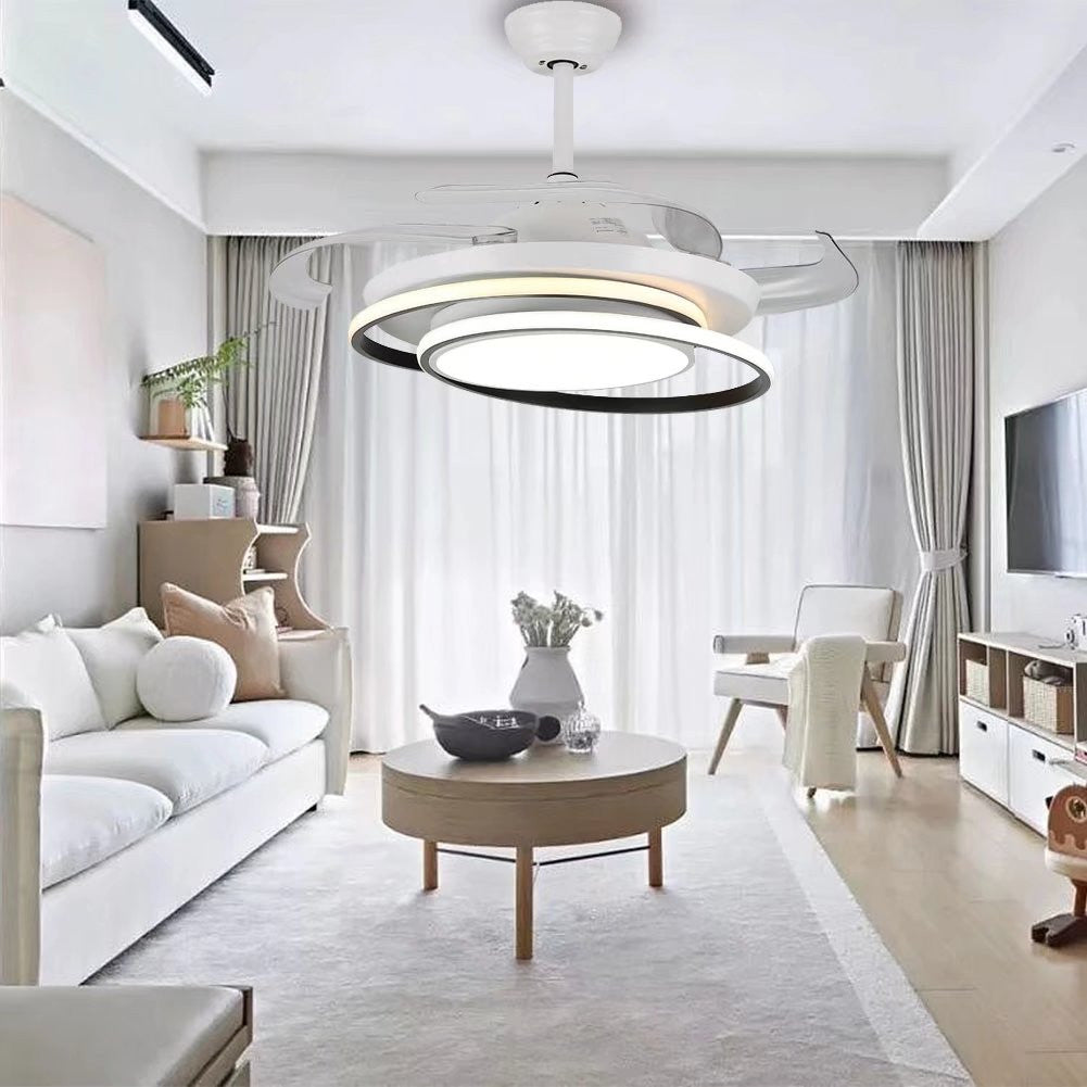 HomeRoots Asymmetric Ceiling Lamp And Fan With White Finish