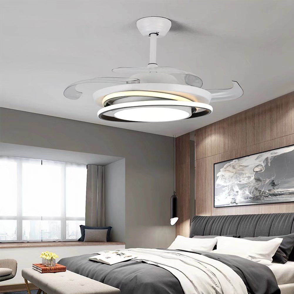 HomeRoots Asymmetric Ceiling Lamp And Fan With White Finish