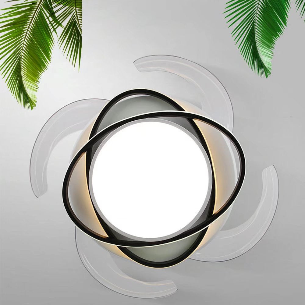 HomeRoots Asymmetric Ceiling Lamp And Fan With White Finish