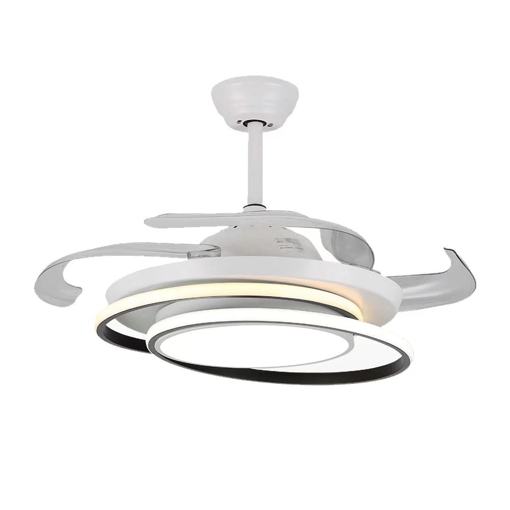 HomeRoots Asymmetric Ceiling Lamp And Fan With White Finish