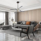 HomeRoots Asymmetric Six Light Ceiling Light in Black and Gold Finish