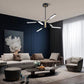 HomeRoots Asymmetric Six Light Ceiling Light in Black and Gold Finish