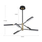 HomeRoots Asymmetric Six Light Ceiling Light in Black and Gold Finish