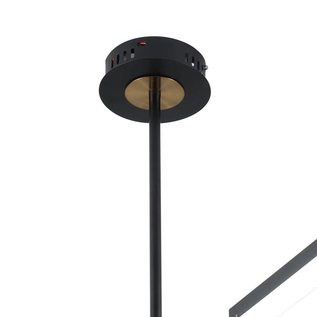 HomeRoots Asymmetric Six Light Ceiling Light in Black and Gold Finish