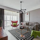 HomeRoots Asymmetric Ten Light Modern Chandelier in Black Metal Finish