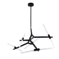 HomeRoots Asymmetric Ten Light Modern Chandelier in Black Metal Finish
