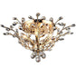 HomeRoots Ava 27" Crystal Flush Mount In Gold Finish
