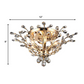 HomeRoots Ava 27" Crystal Flush Mount In Gold Finish