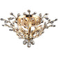 HomeRoots Ava 27" Crystal Flush Mount In Gold Finish