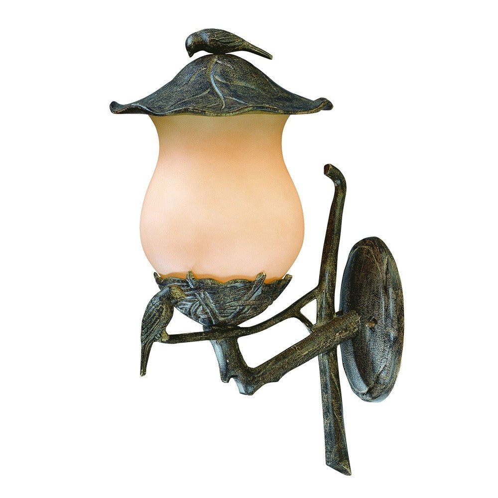 HomeRoots Avian 3-Light Black Coral Wall Light With Champagne Glass Finish