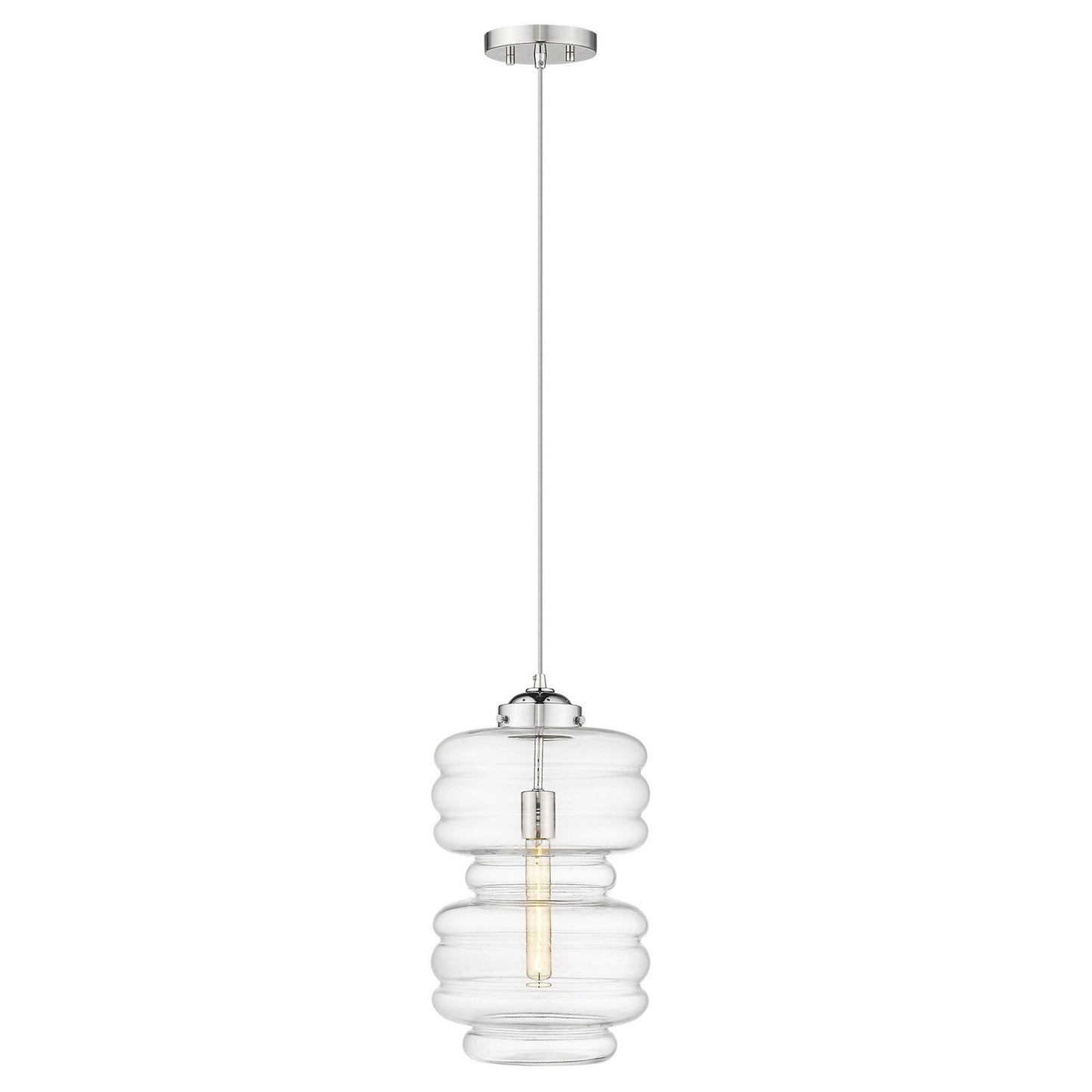 HomeRoots Ballina 1-Light Mini Pendant With Polished Nickel Finish