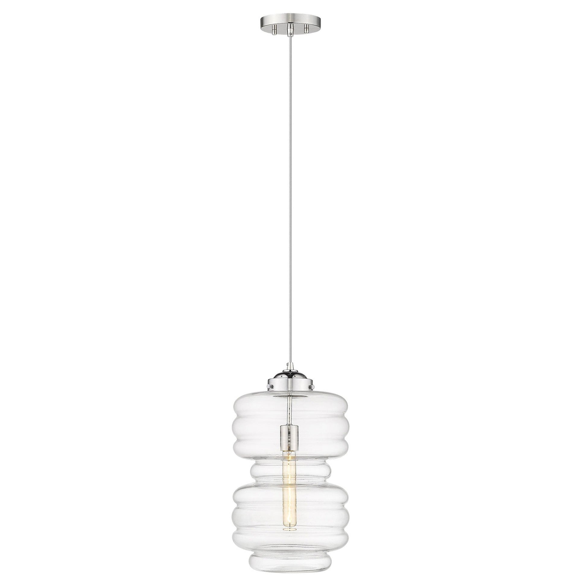 HomeRoots Ballina 1-Light Mini Pendant With Polished Nickel Finish